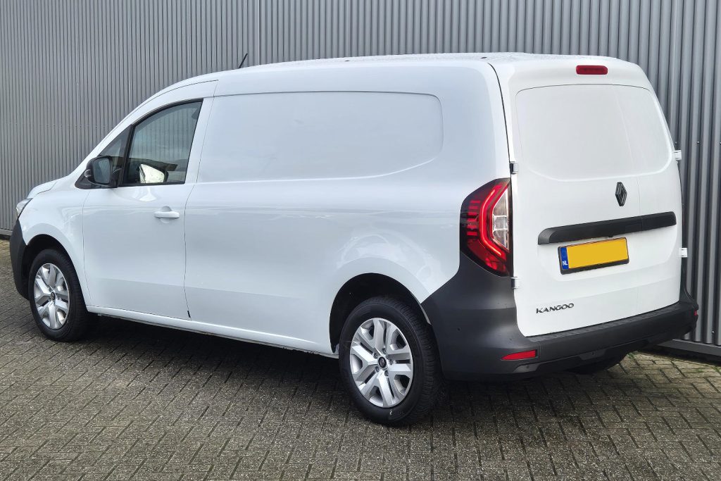 Witte Renault Kangoo bestelwagen, achteraanzicht